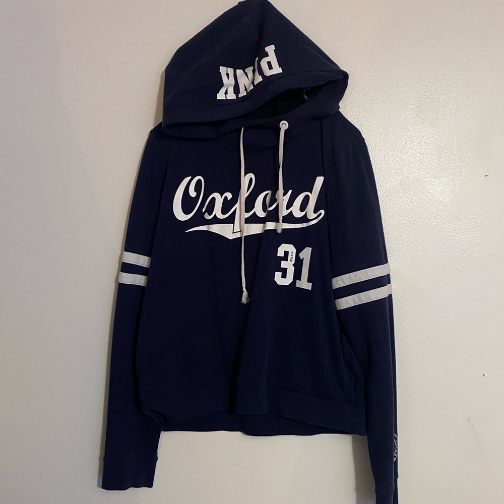 Victoria’s Secret Blue Oxford Pink Hoodie